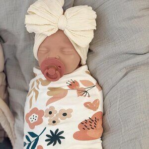 🆕17 inch Full Body Platinum Silicone Bald Baby Dolls Sleeping Closed Mouth Girl